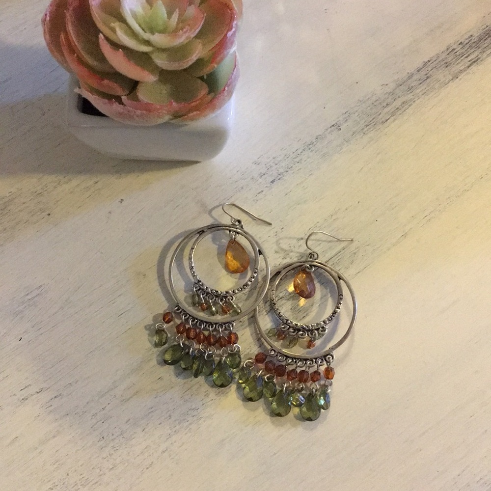 Silver dangling earrings